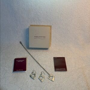 Amos Pewter Silver Jewelry Set